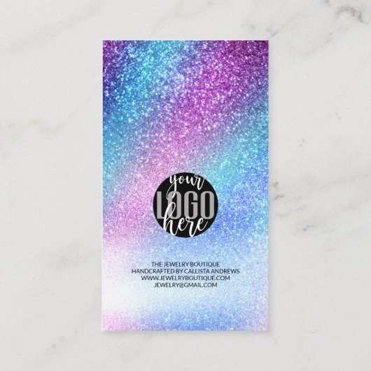 Carte De Visite Galaxie Nébuleuse Bleu Violet Merci de votre Comma (Dos)