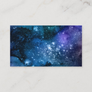 Carte De Visite Galaxie Nuit Étoilée Bleu Nébuleuse Espace Cosmiqu