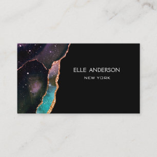 Carte De Visite Galaxy Agate Moderne Elégant maquillage Ruby Turq