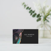 Carte De Visite Galaxy Agate Moderne Elégant maquillage Ruby Turqu (Debout devant)