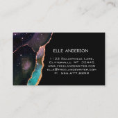 Carte De Visite Galaxy Agate Moderne Elégant maquillage Ruby Turqu (Dos)