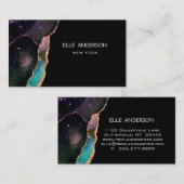 Carte De Visite Galaxy Agate Moderne Elégant maquillage Ruby Turqu (Devant / Derrière)