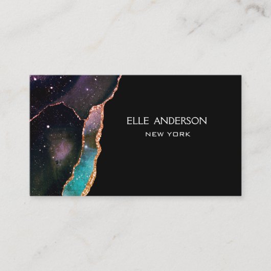 Carte De Visite Galaxy Agate Moderne Elégant maquillage Ruby Turqu (Devant)