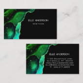 Carte De Visite Galaxy Agate moderne Emerald Green Malachite (Devant / Derrière)