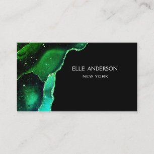 Carte De Visite Galaxy Agate moderne Emerald Green Malachite