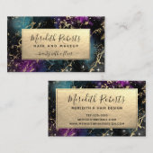 Carte De Visite Galaxy Gold Elegant Cheveux et maquillage (Devant / Derrière)