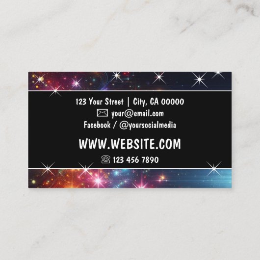 Carte De Visite Galaxy Nebula Parties scintillant Pluie Étoiles ét (Dos)