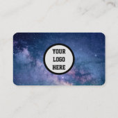 Carte De Visite Galaxy Space Médias sociaux QR Code Marine Blue Mo (Dos)