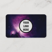 Carte De Visite Galaxy Space Médias sociaux QR Code Purple Modern (Dos)