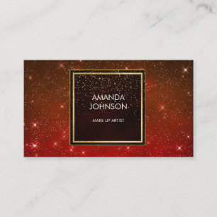 Carte De Visite Galaxy Stars Golden Red Noir Confetti Vip
