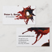 Carte De Visite Galerie abstraite de traçage de goutte d'aquarelle (Devant / Derrière)