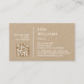 Carte De Visite Galerie Aquarelle Rustique | Code QR (Dos)