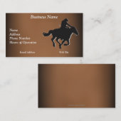 Carte De Visite Galloping Horse et Cowboy à l'occidentale (Devant / Derrière)