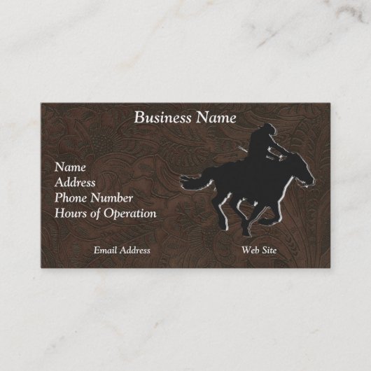 Carte De Visite Galloping Horse et Cowboy à l'occidentale (Devant)