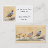 Carte De Visite Gambrel's Quail Painting Original Bird Art (Devant / Derrière)