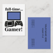 Carte De Visite Gaming Gamer Funny Video Gamer (Devant / Derrière)
