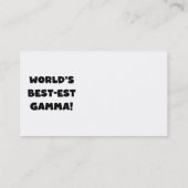 Carte De Visite Gamma du Meilleur-est du monde noir et blanc (Dos)