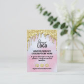 Carte De Visite Gamme de produits Ingrédients Gold de prix (Debout devant)