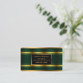 Carte De Visite Gamme de textiles de luxe tendance Green Gold (Debout devant)