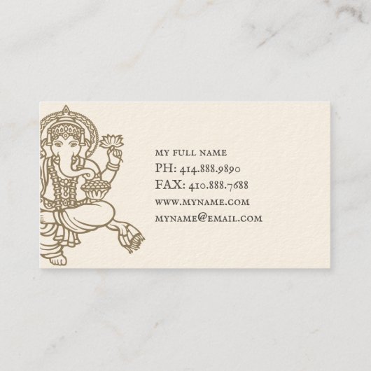 Carte de visite Ganesh (Dos)