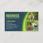 Carte De Visite Garage de la pelouse bleu et vert Débordement (Devant)