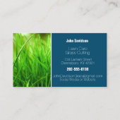 Carte De Visite Garage de pelouse Gris vert bleu (Dos)