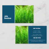 Carte De Visite Garage de pelouse Gris vert bleu (Devant / Derrière)