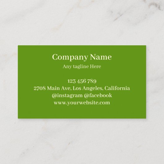 Carte De Visite Garage De Pelouse Vert Et Beige (Dos)