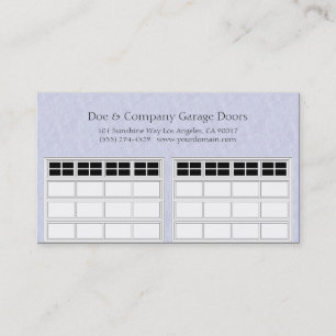 Carte De Visite Garage Door Company bleu-clair