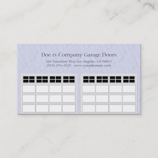 Carte De Visite Garage Door Company bleu-clair (Devant)