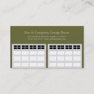 Carte De Visite Garage Door Company/Forest Green