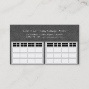 Carte De Visite Garage Door Company gris-foncé