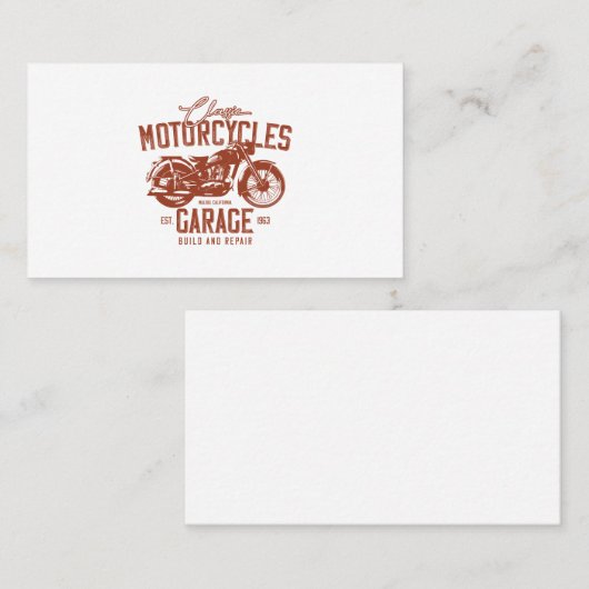 Carte De Visite garage motocycliste (Devant / Derrière)