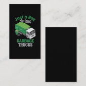 Carte De Visite Garbage Truck Loving Boy Toddler Cool Recyclage (Devant / Derrière)