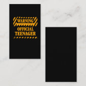 Carte De Visite Garçon 13e anniversaire Avertissement Adolescent o (Devant / Derrière)