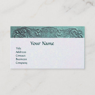 CARTE DE VISITE GARÇON BABY SHOWER ANTIQUE BLEU FLORAL MONOGRAM