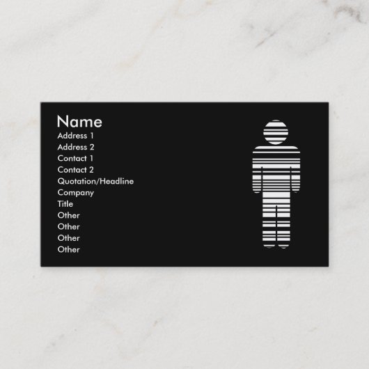 Carte De Visite garçon de code barres (Devant)