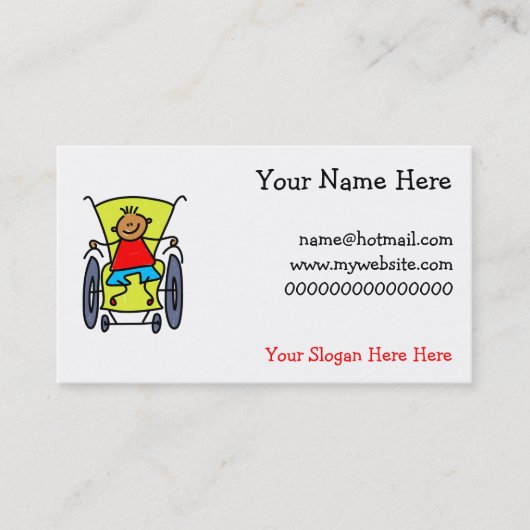 Carte De Visite Garçon handicapé (Devant)