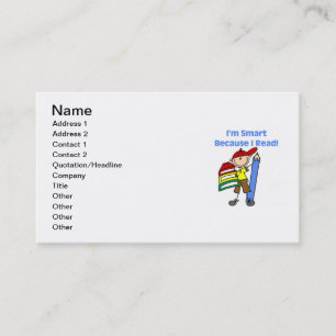Carte De Visite Garçon intelligent parce que je lis