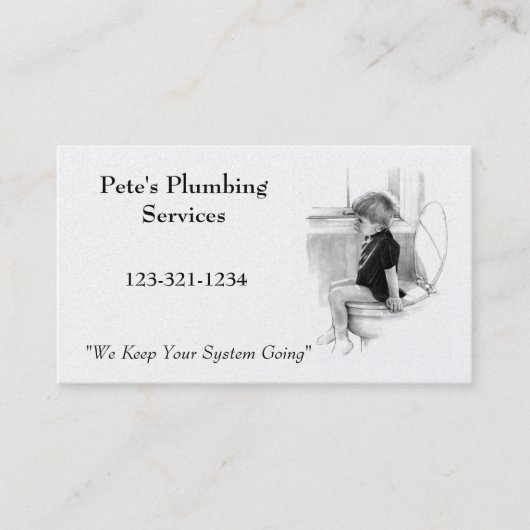 Carte De Visite GARÇON SUR LE POT : AFFAIRES de plombier : Art de (Devant)