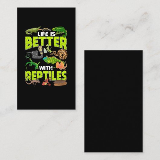 Carte De Visite Garçons Filles Reptiles Lizard Gecko Dragon Porté (Devant / Derrière)