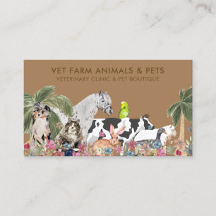 Carte De Visite Garde d'animaux au palmier