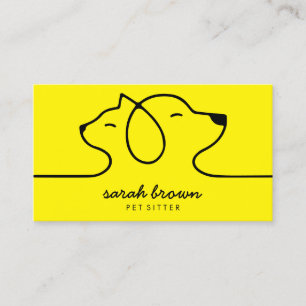Carte De Visite Garde d'animaux de compagnie Logo Ligne Chien Chat
