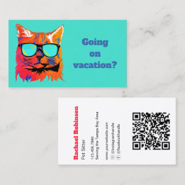 Carte De Visite Garde d'animaux de compagnie personnalisée Chat Co