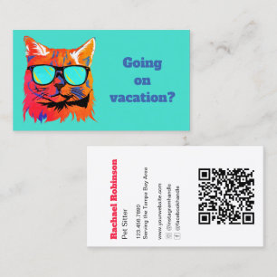 Carte De Visite Garde d'animaux de compagnie personnalisée Chat Co