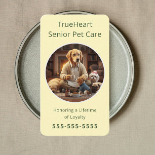 Carte De Visite Garde d'animaux de compagnie seniors de luxe Marqu