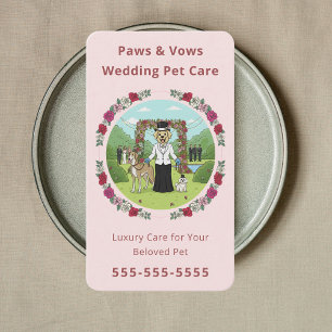 Carte De Visite Garde d'animaux de mariage de luxe Garde d'animaux