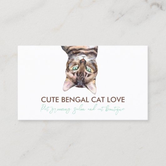 Carte De Visite Garde d'animaux drôle Chat Bengalí (Devant)