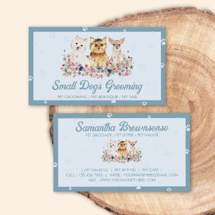 Carte De Visite Garde d'animaux Empreinte de Patte de Petits Chien