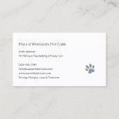 Carte De Visite Garde d'animaux Gray Bone (Dos)
